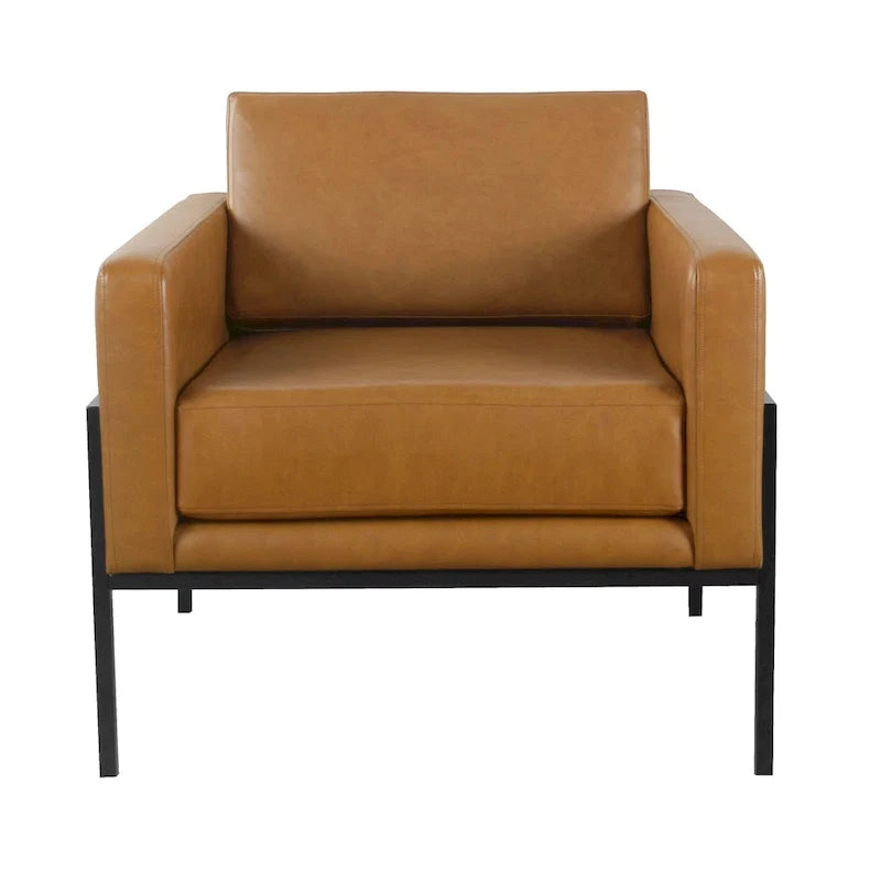 Fauteuil club moderne HomePop rembourré avec cadre en métal