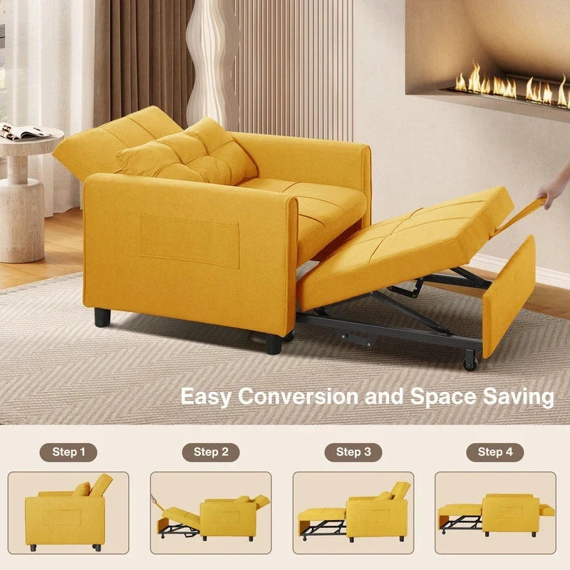 Canapé-lit convertible 3-en-1, Canapé-chaise dépliable, Lit pliant convertible pour salon