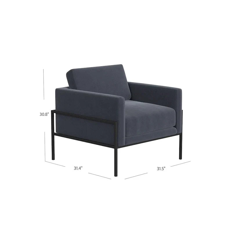 Fauteuil club moderne HomePop rembourré avec cadre en métal