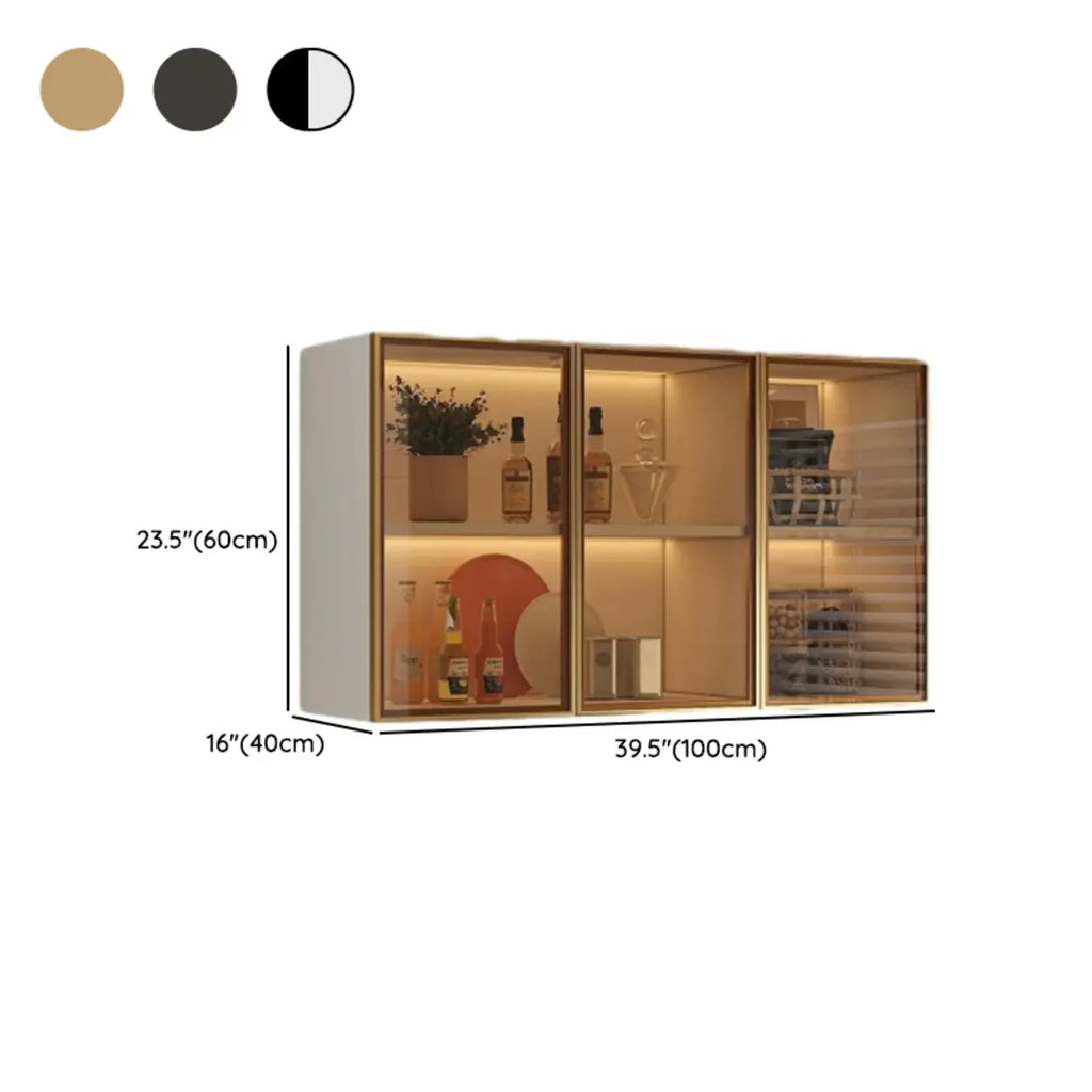 Armoire de cuisine murale grise en bois pour rangement