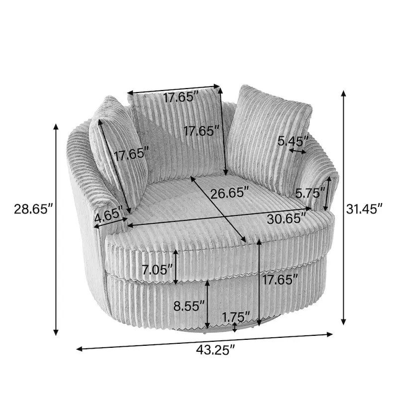 Fauteuil baquet pivotant déhoussable à bras encastrés DREAMSIDEA