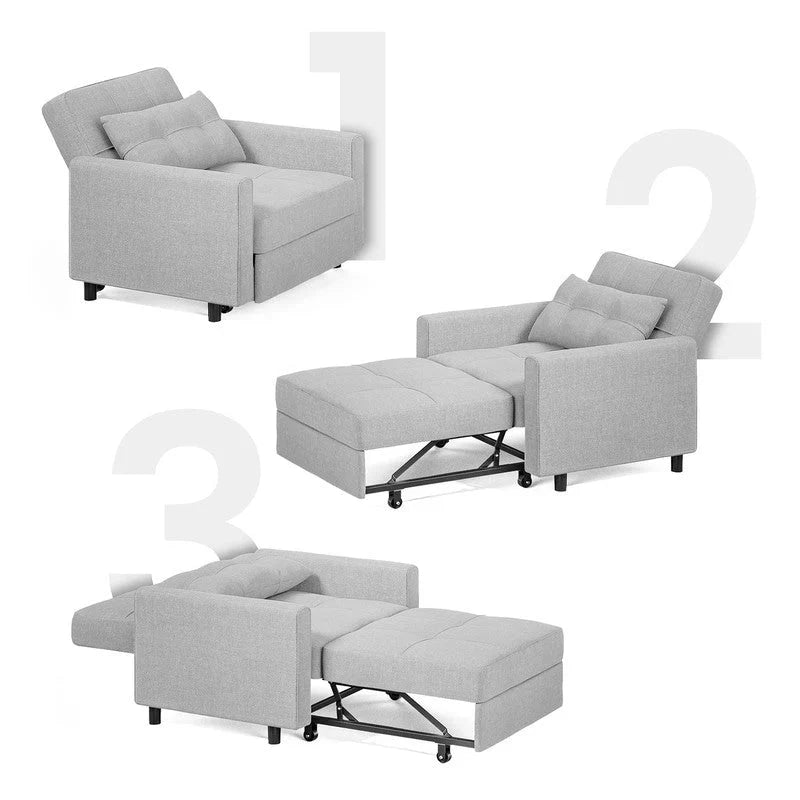 Canapé-lit convertible 3-en-1, Canapé-chaise dépliable, Lit pliant convertible pour salon