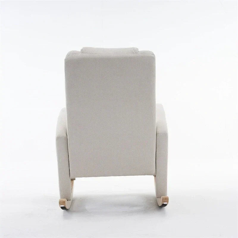 Fauteuil à bascule de puériculture ergonomique en tissu avec repose-pieds réglable