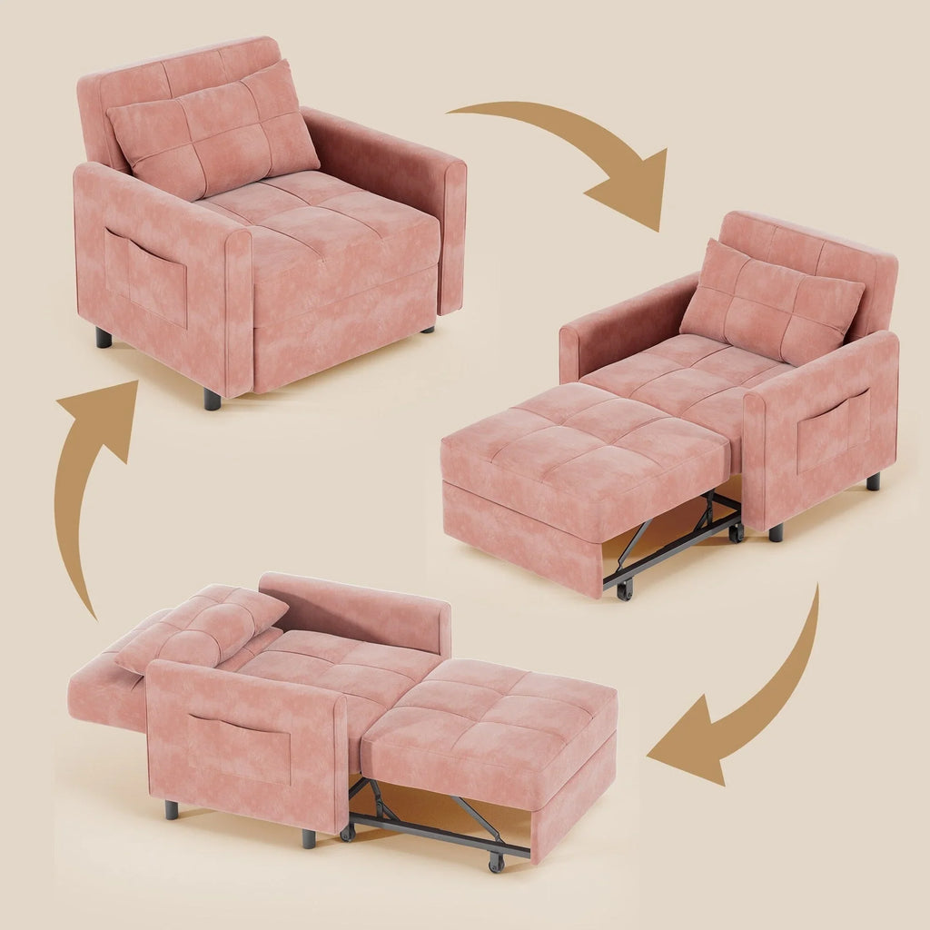 Canapé-lit convertible 3-en-1, Canapé-chaise dépliable, Lit pliant convertible pour salon