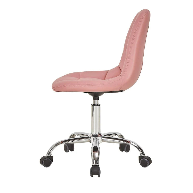 Chaise de bureau à domicile sans accoudoirs Javlergo, chaise de bureau d'ordinateur réglable en hauteur avec roulettes