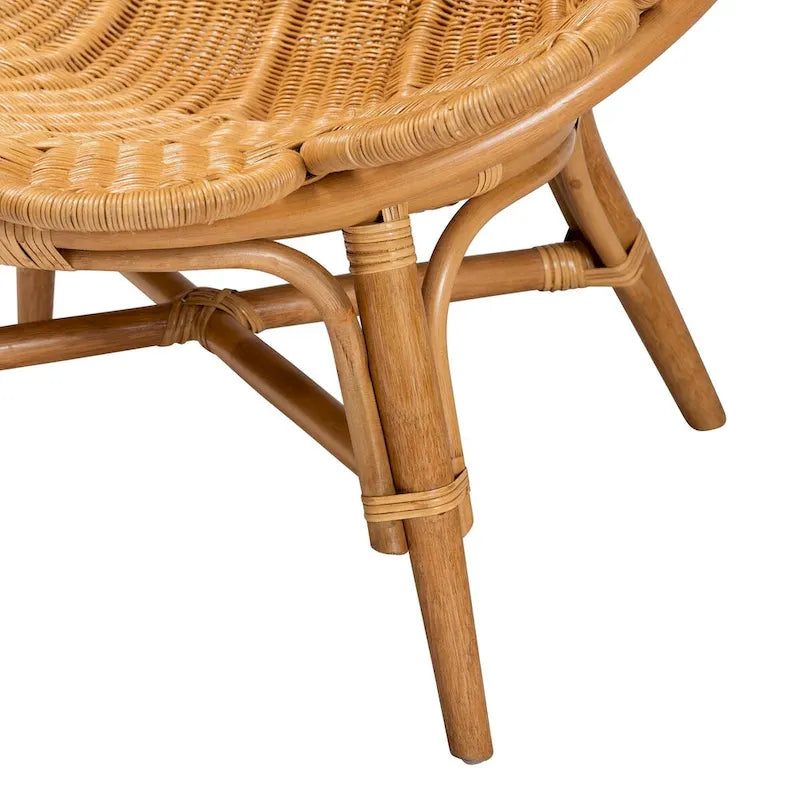 Fauteuil d'appoint fleur Blossom en rotin bohème miel