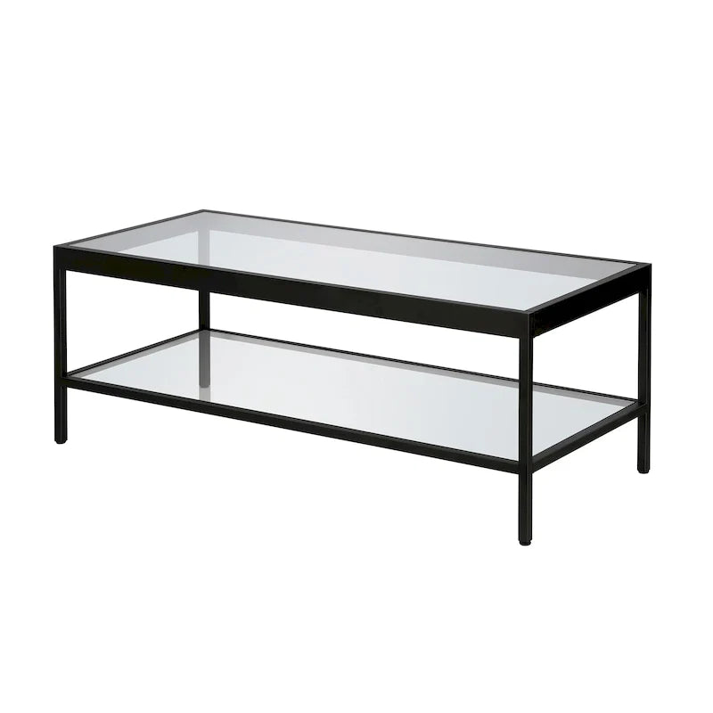 Table basse Alexis en métal et verre
