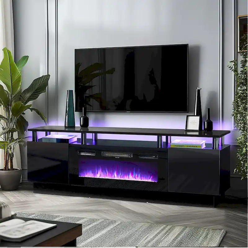 Meuble TV cheminée de 70 po avec foyer électrique de 36 po