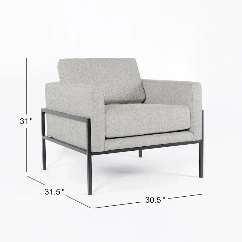 Fauteuil club moderne HomePop rembourré avec cadre en métal
