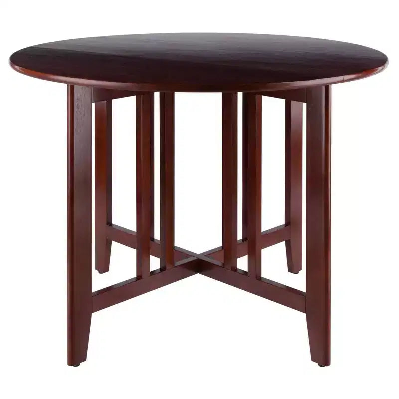 42" Alamo Round Double Drop Leaf Dining Table Wood/Walnut - Winsome