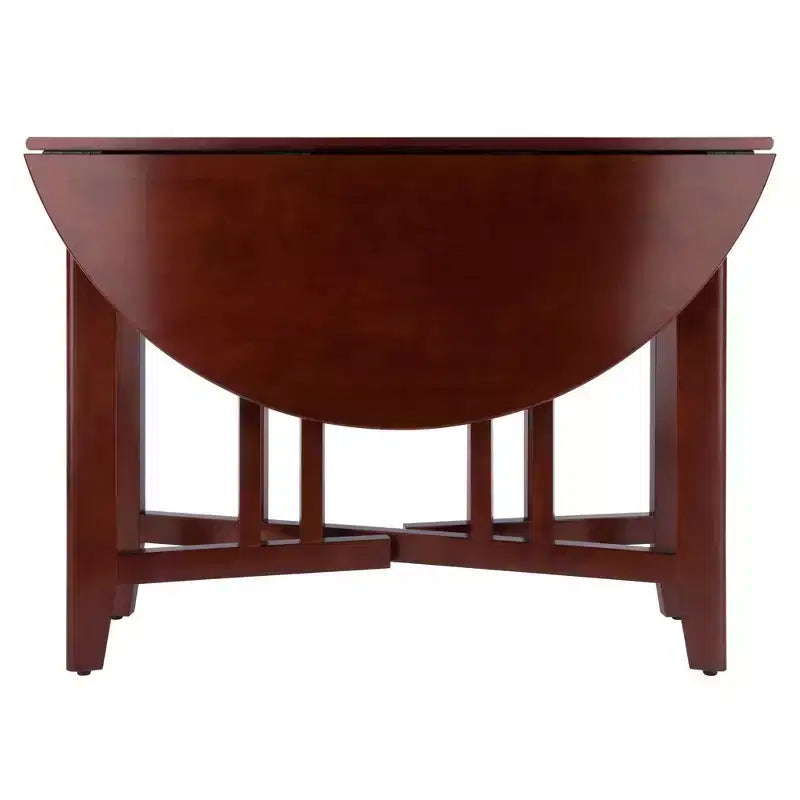Table à manger ronde 42" à double abattant, bois massif, finition noyer antique