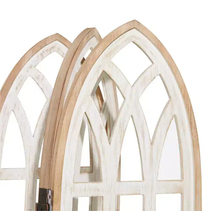 Paravent en bois de style Ferme à 3 panneaux, Blanc, 122 cm L x 183 cm H