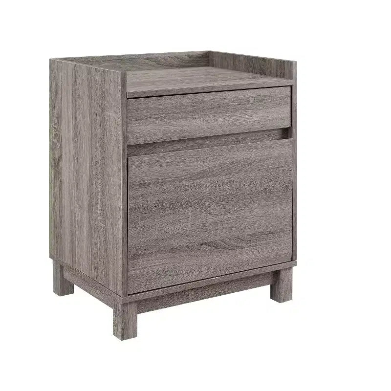 Modern Wood 1 File Drawer and 1 Small Drawer Lateral File Cabinet Gray - Linon