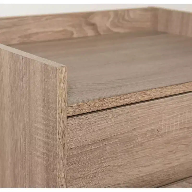 Armoire de classement latérale moderne avec 1 tiroir classeur et 1 petit tiroir, bois gris