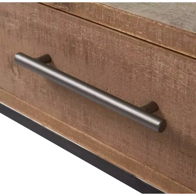 Console d'entrée de 36 po avec 2 tiroirs et étagère inférieure, en bois et métal patinés