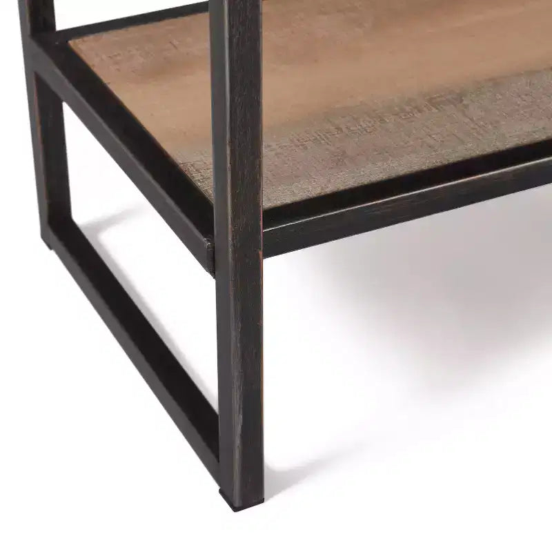 Console d'entrée de 36 po avec 2 tiroirs et étagère inférieure, en bois et métal patinés