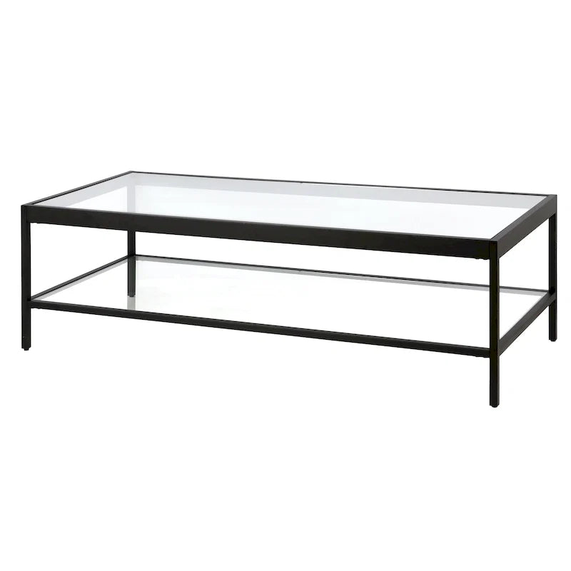 Table basse Alexis en métal et verre