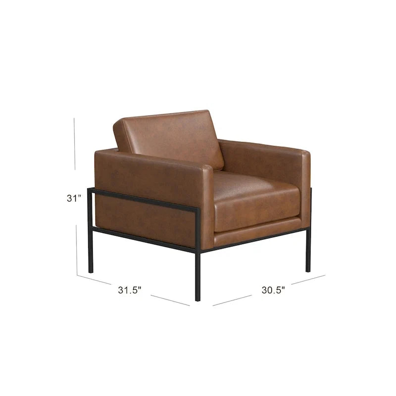 Fauteuil club moderne HomePop rembourré avec cadre en métal
