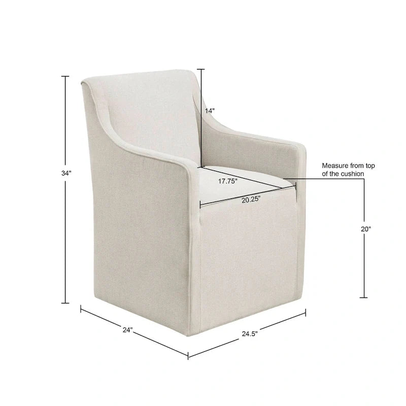 Chaise de salle à manger Charlotte avec roulettes