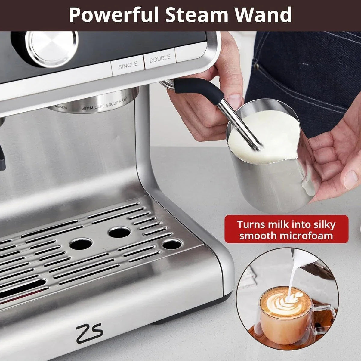 Machine à café expresso, avec moulin, réservoir d'eau de 2,8 L