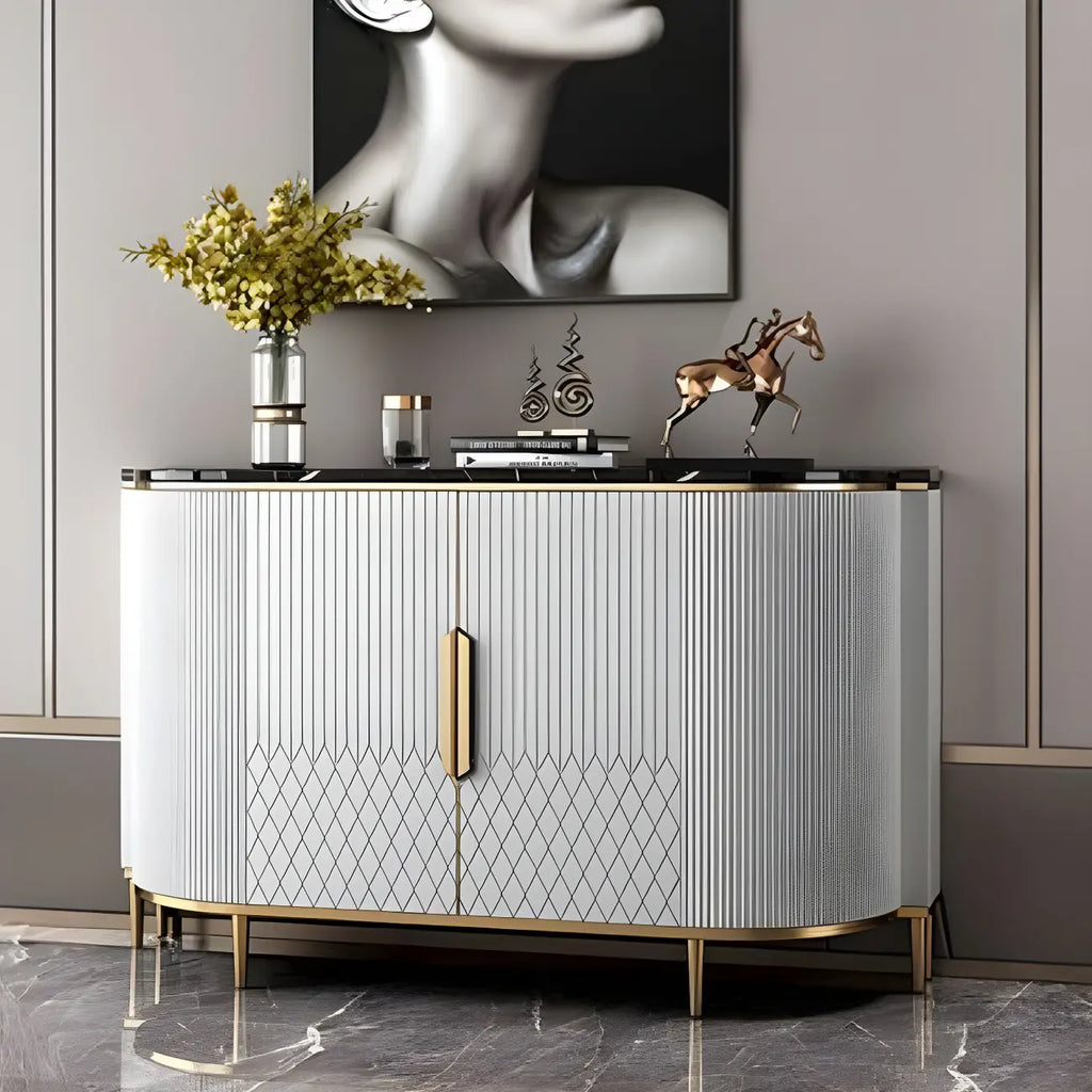 Buffet Glam Marble gris avec rangement
