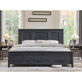 Cadre de lit en bois King Size de style ferme avec tête de lit, cadre de lit plateforme