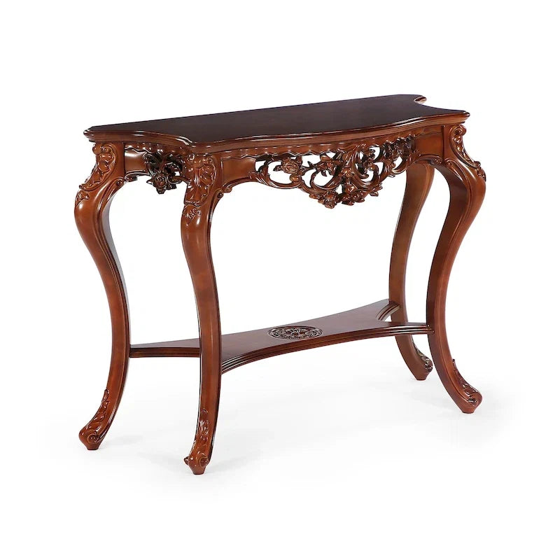 Console double plateau sculptée classique pour entrée salon