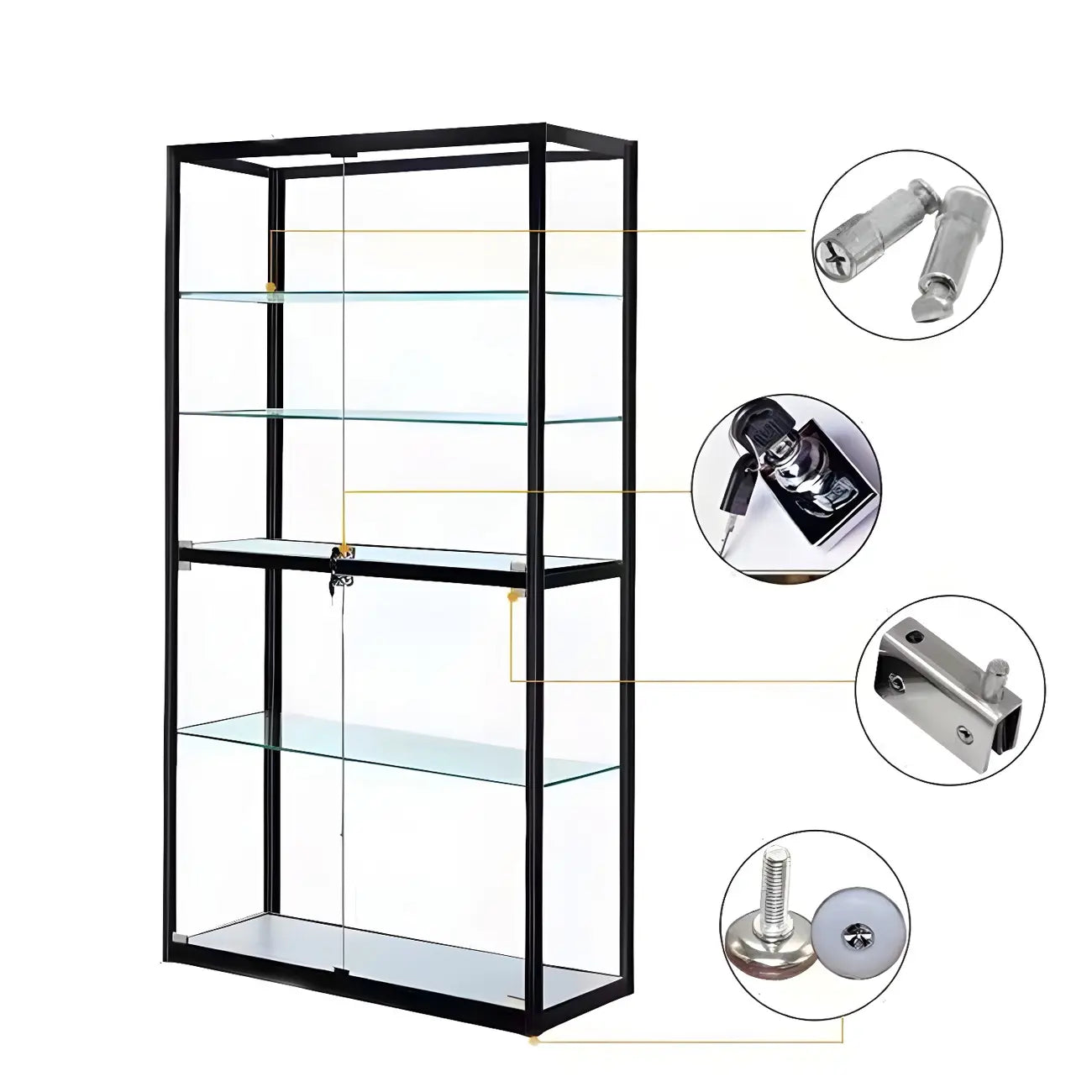 Vitrine rectangulaire contemporaine en verre noir