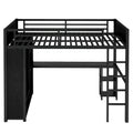 Lit mezzanine taille XL avec armoire intégrée