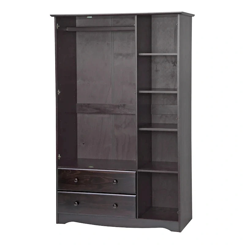Armoire 3 portes - Blanc/Moka/Java - Bois massif