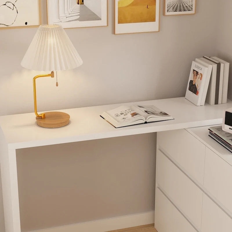 Commode pivotante 32,7H et bureau coiffeuse 6 tiroirs Blanc/Noir
