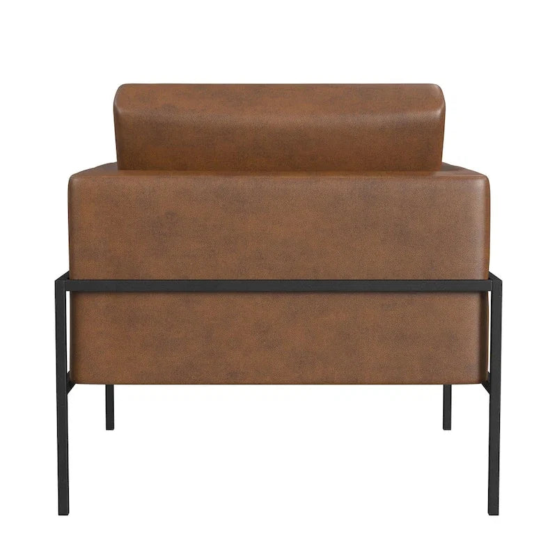 Fauteuil club moderne HomePop rembourré avec cadre en métal