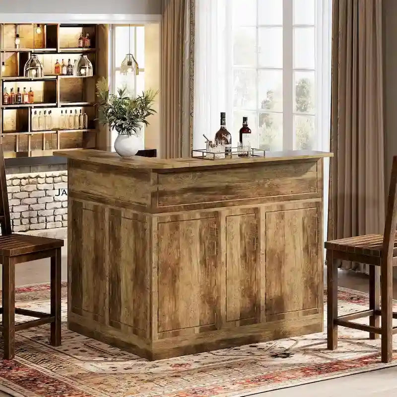 Meuble de bar d'angle avec porte-verres pour pub à domicile