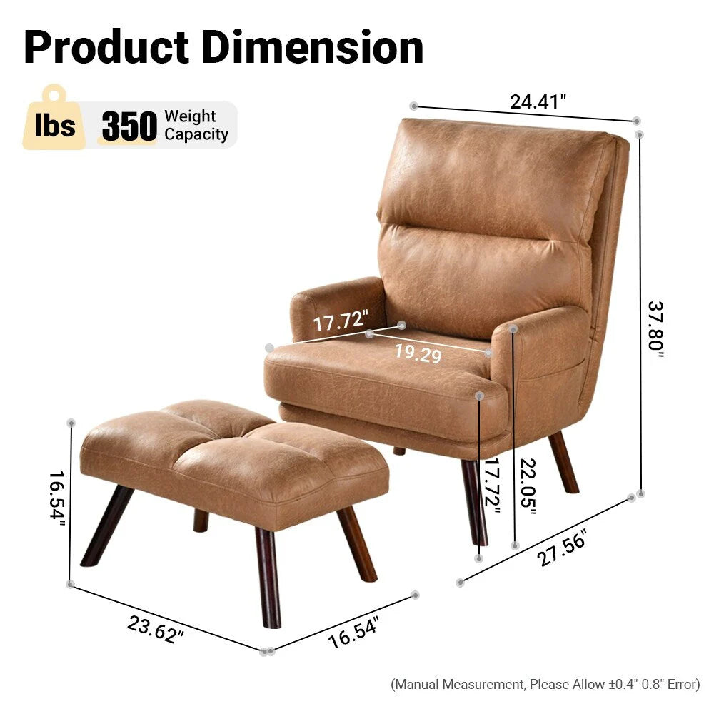 Fauteuil inclinable réglable avec pouf