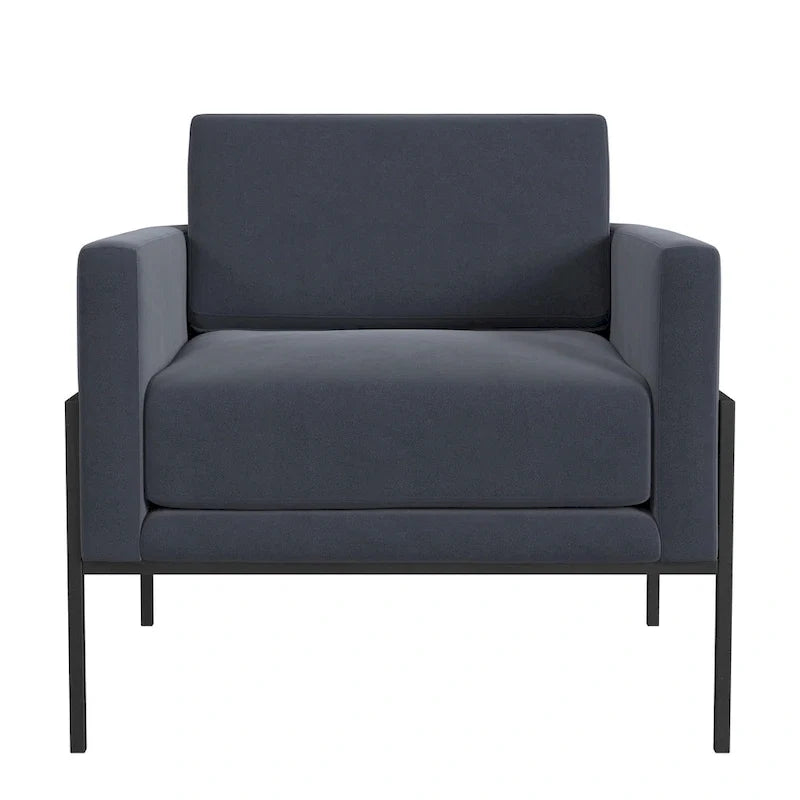 Fauteuil club moderne HomePop rembourré avec cadre en métal