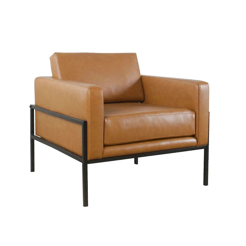 Fauteuil club moderne HomePop rembourré avec cadre en métal