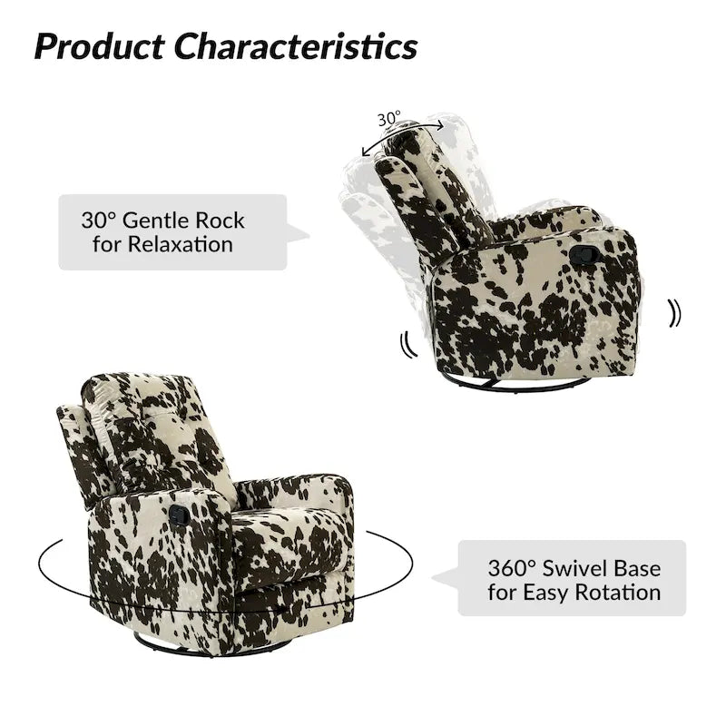 Fauteuil inclinable pivotant manuel Arlette Contemporary Floral avec dossier capitonné