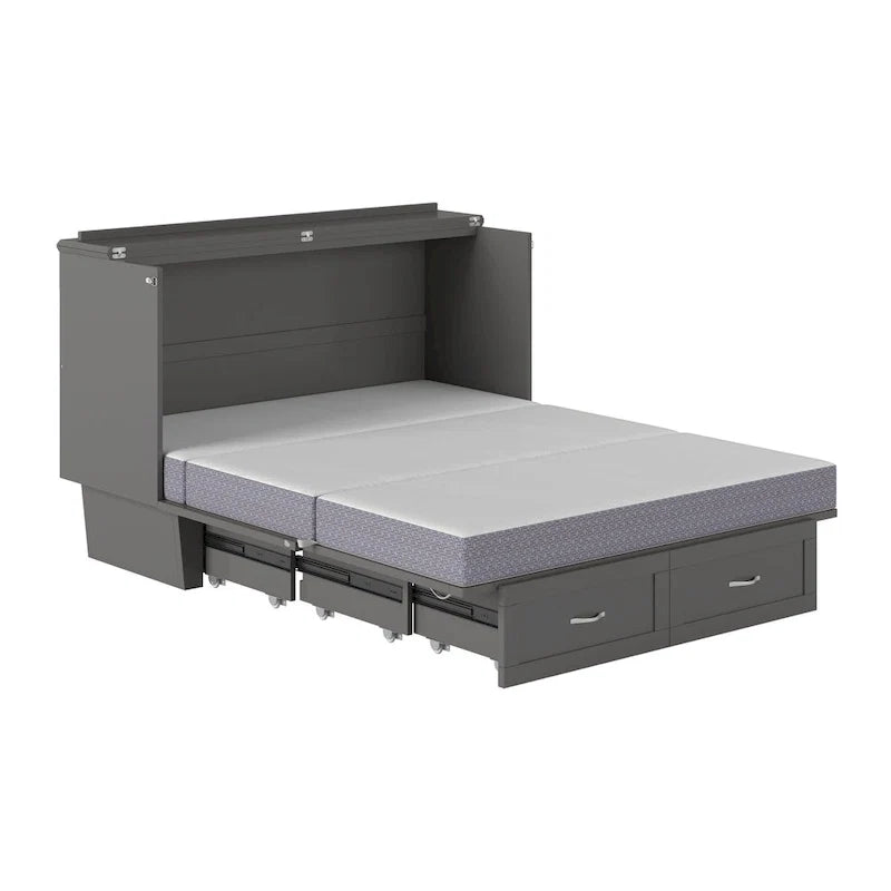 Lit escamotable coffre Chelsea Queen avec matelas