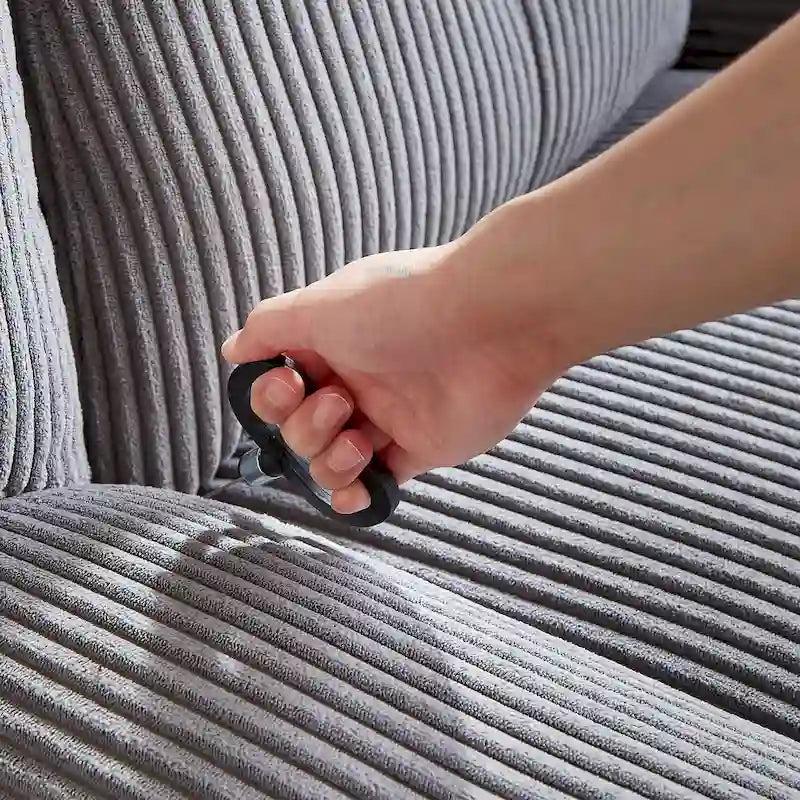 Fauteuil inclinable pivotant et coulissant en velours côtelé avec repose-pieds pour salon