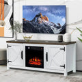 Meuble TV de ferme avec cheminée électrique de 58 po, console pour téléviseurs jusqu'à 65 po
