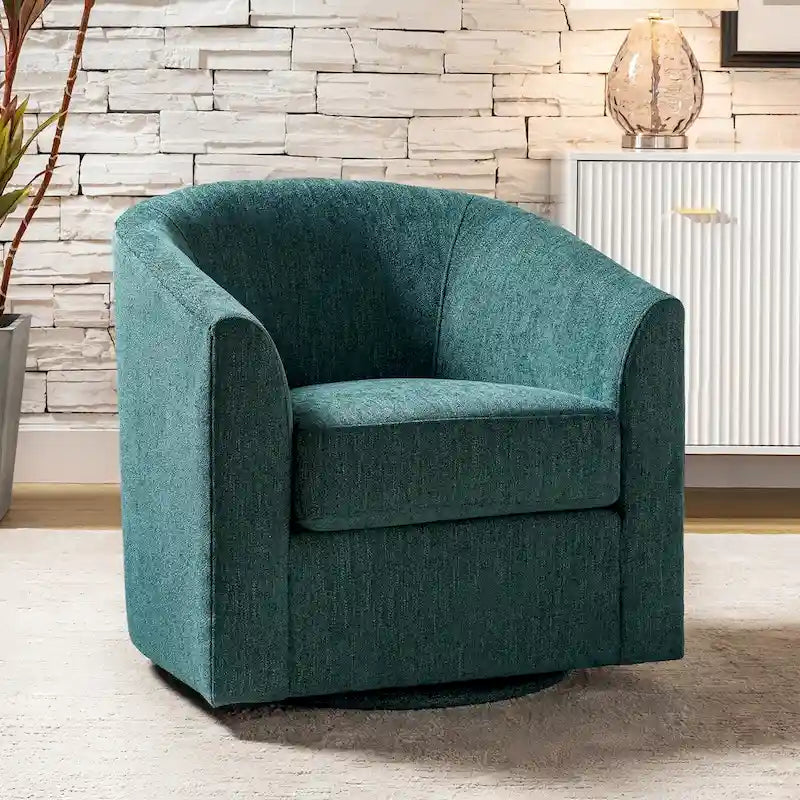 Fauteuil Cuenca moderne en tissu avec piètement pivotant