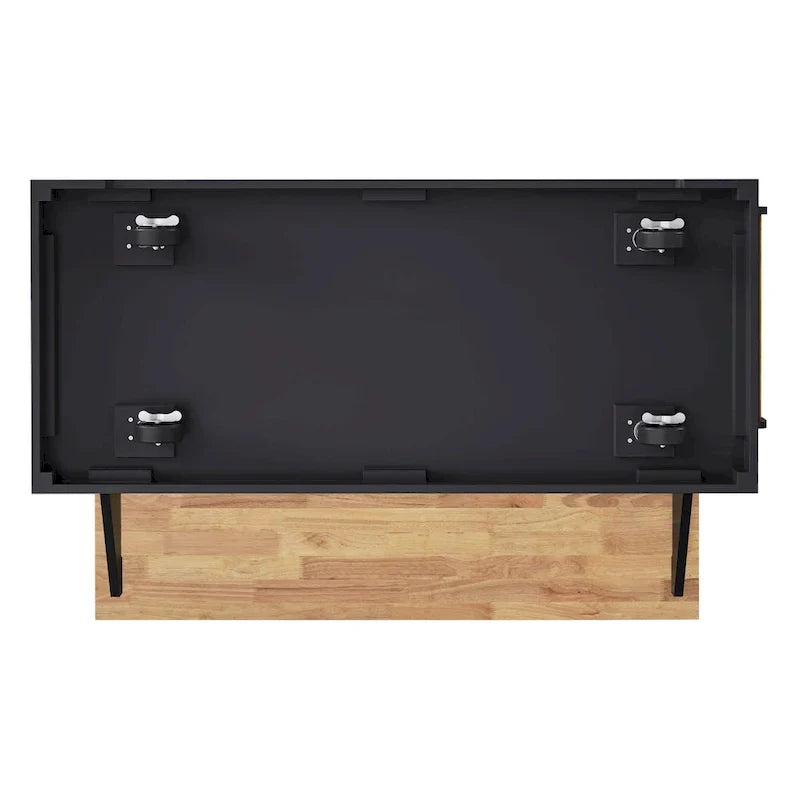 54 Grand îlot de cuisine avec plateau rabattable en bois d'hévéa, chariot de cuisine roulant à texture gaufrée sur 4 roues avec 4 portes et 3 tiroirs