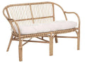 Banc places rotin - Blanc