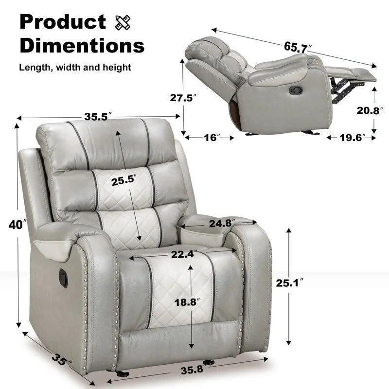 Grand fauteuil inclinable en similicuir de style américain pour salon
