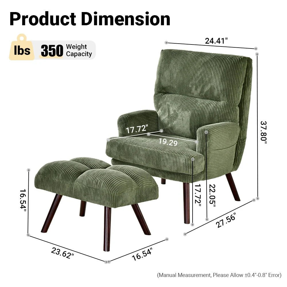 Fauteuil inclinable réglable avec pouf