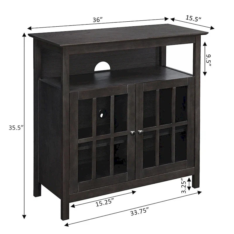 Meuble TV Big Sur Highboy de 40 pouces avec rangements, par Convenience Concepts