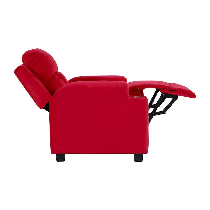Fauteuil inclinable de luxe pour enfants avec repose-pieds, appuie-tête et 2 porte-gobelets, en microfibre, pour les enfants de 3 ans et plus