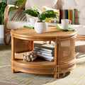 Table basse bali & pari Louis, rotin marron naturel, style bohème moderne