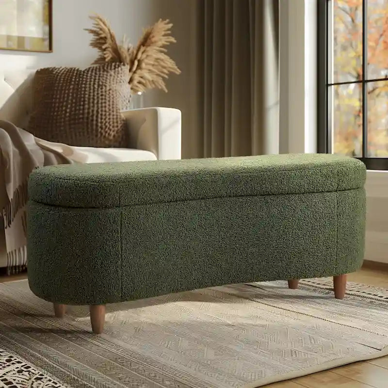 Banc de rangement rabattable INK+IVY Bailey Taupe Boucle