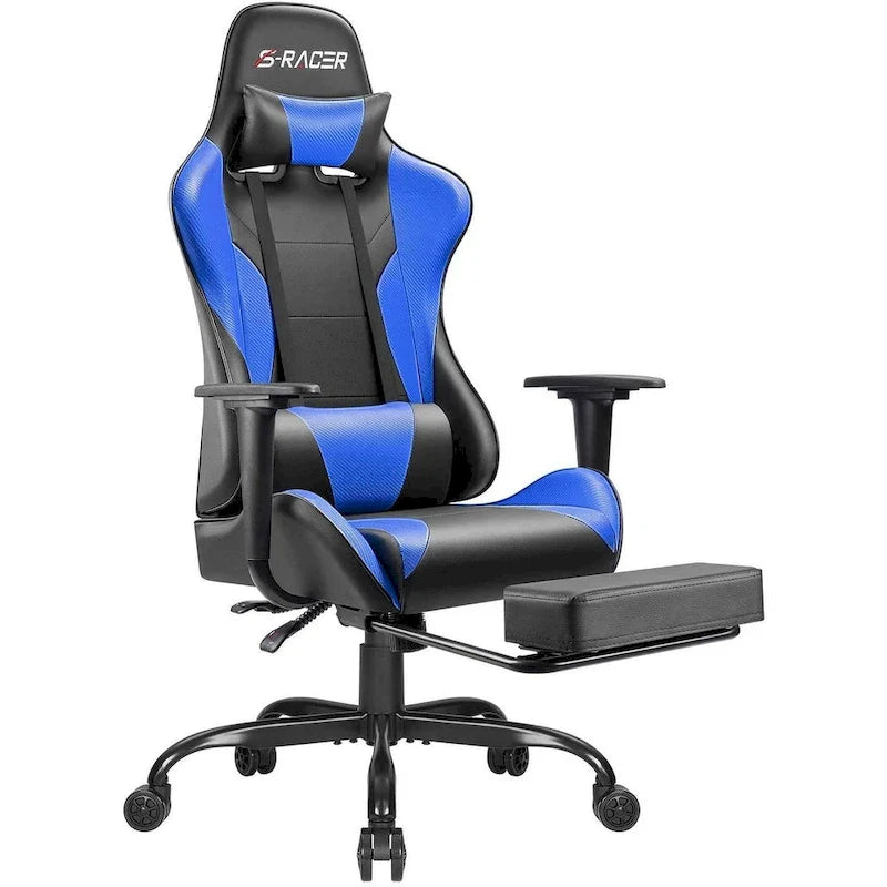 Chaise de jeu avec repose-pieds - Chaise de bureau ergonomique